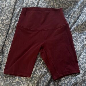 Women's Maroon lululemon bike shorts